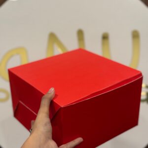 PLAIN CAKE BOX - RED (8/8/5")