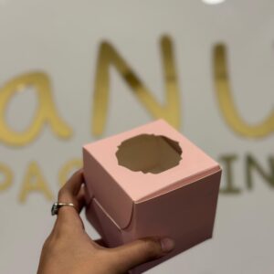 SINGLE CUPCAKE BOX - PINK (3/3/3")