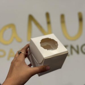 SINGLE CUP CAKE BOX - WHITE (3/3/3")