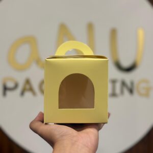 JAR BOX WITH HANDLE - YELLOW (3.5/3.5/3.5")