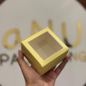 SINGLE BROWNIE BOX - YELLOW (3/3/1.75")