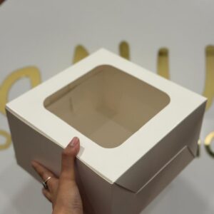 WINDOW CAKE BOX - WHITE (8/8/5")