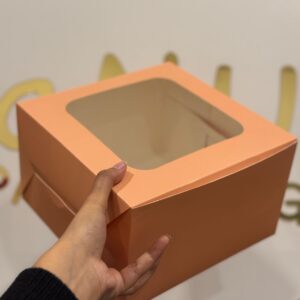 WINDOW CAKE BOX - PEACH (8/8/5")