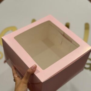 WINDOW CAKE BOX - PINK (10/10/5")