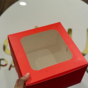 WINDOW CAKE BOX - RED (8/8/5")