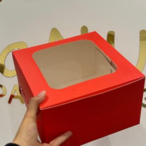 WINDOW CAKE BOX - RED (10/10/5")