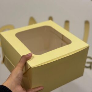 WINDOW CAKE BOX - YELLOW (8/8/5")