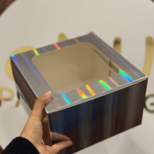 WINDOW CAKE BOX - SILVER (10/10/5")