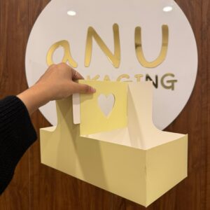 HEART FLAMINGO HAMPER BOX - YELLOW (12/6/4")