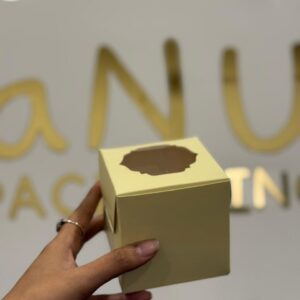 SINGLE CUP CAKE BOX - PASTEL YELLOW (3/3/3")