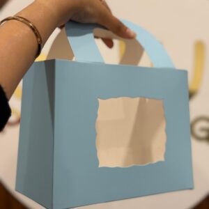 PLAIN HANDLE HAMPER BAG - SKY BLUE (8/6/4")