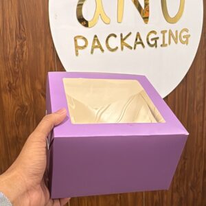 WINDOW CAKE BOX - PURPLE (8/8/5")