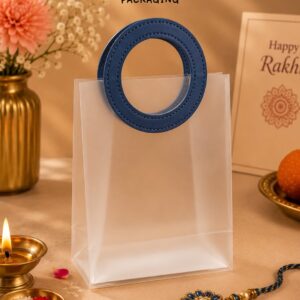 MATTE PVC BAG (LARGE) - BLUE (10.5/9/4.5") - PACK OF 20 PCS