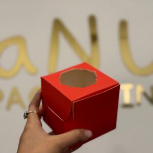 SINGLE CUPCAKE BOX - RED (3/3/3") - PACK OF 20 PCS