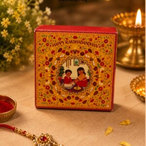 RAKHI MINI CHOCOLATE BOX - RED (2/2/1.25") - PACK OF 10 PCS