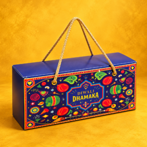 DIWALI 3 JAR HAMPER BOX - BLUE (10/4/4") - PACK OF 10 PCS - JARS ARE NOT INCLUDED