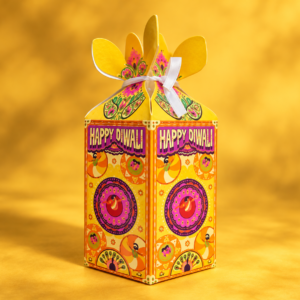DIWALI CHOCOLATE BOX - YELLOW (2.5/2.5/4") - PACK OF 10 PCS