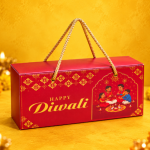 DIWALI 3 JAR HAMPER BOX - RED (10/4/4") - PACK OF 10 PCS (JARS ARE NOT INCLUDED)